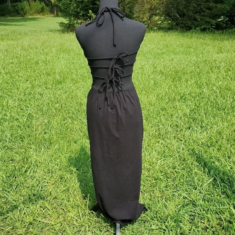 Black backless maxi tshirt dress small EUC - Picture 7 of 7